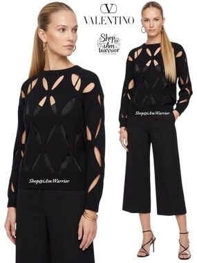Valentino Black Virgin Wool Cutout Sweater – Runway Edition *shop@iamwarrior